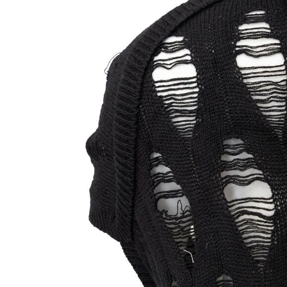 Pre Loved Alexander Mcqueen Vintage Distressed Knit Short Sleeve Pullover Women - Picture 6 of 6